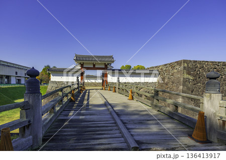 山形城　本丸一文字門　大手橋　山形県山形市 136413917