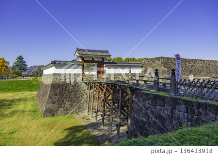 山形城 本丸一文字門 大手橋 山形県山形市 山形城 本丸一文字門 大手橋 山形県山形市 136413918