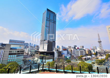 《愛知県》名古屋都市風景　中日ビル屋上広場からの栄の風景 136413930