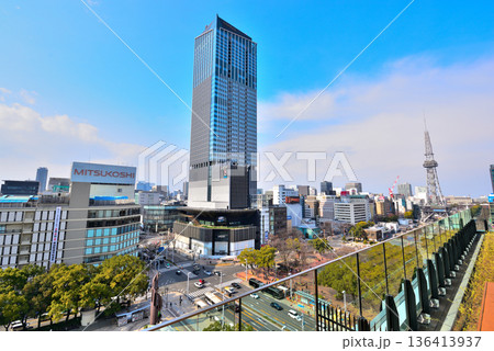 《愛知県》名古屋都市風景　中日ビル屋上広場からの栄の風景 136413937