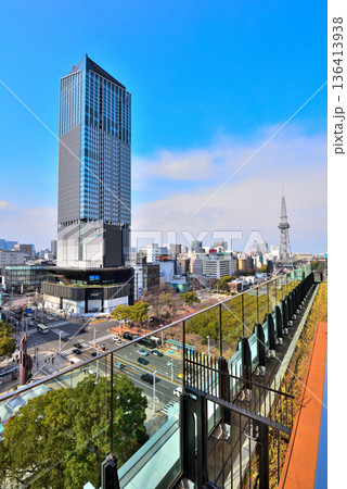 《愛知県》名古屋都市風景　中日ビル屋上広場からの栄の風景 136413938