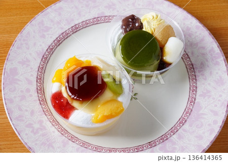 フルーツプリンアラモード　抹茶プリンアラモード 136414365