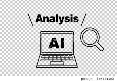 AIで分析　ベクターアイコン 136414368