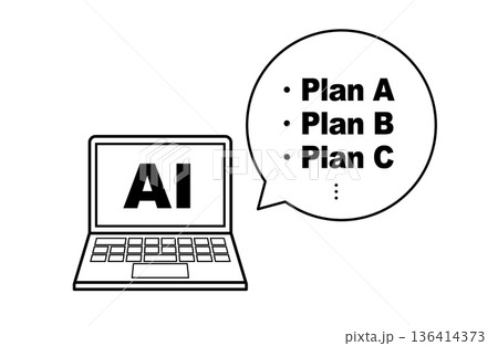 AIにプランの提案をさせる ベクターアイコン AIにプランの提案をさせる ベクターアイコン 136414373