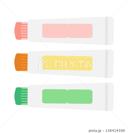 ぬり薬のイラストセット（文字なし） 136414399