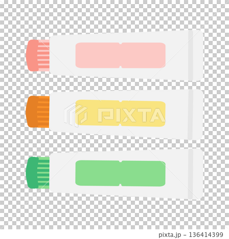 ぬり薬のイラストセット（文字なし） 136414399