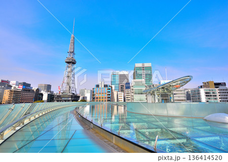 《愛知県》名古屋都市風景 オアシス21から見たテレビ塔 《愛知県》名古屋都市風景 オアシス21から見たテレビ塔 136414520
