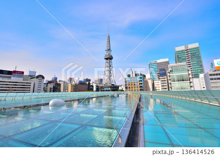 《愛知県》名古屋都市風景 オアシス21から見たテレビ塔 《愛知県》名古屋都市風景 オアシス21から見たテレビ塔 136414526