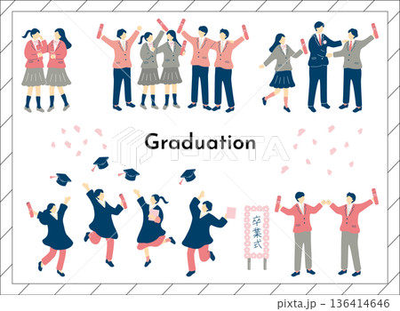 卒業式での別れ 136414646