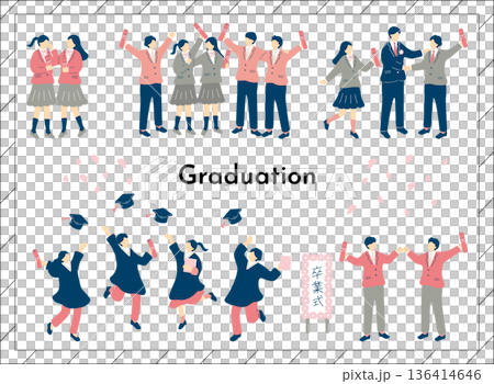 卒業式での別れ 136414646
