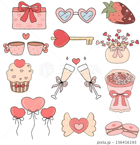 a set of different romantic symbols a set of different romantic symbols 136416193