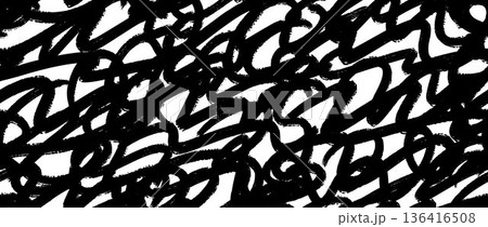 Seamless grunge brush stroke doodled texture. Rough sketched scrawl background. Repeated hand drawn abstract scribbles pattern. Black bold pencil chalk or crayon squiggle lines wallpaper. Vector Seamless grunge brush stroke doodled texture. Rough sketched scrawl background. Repeated hand drawn abstract scribbles pattern. Black bold pencil chalk or crayon squiggle lines wallpaper. Vector 136416508