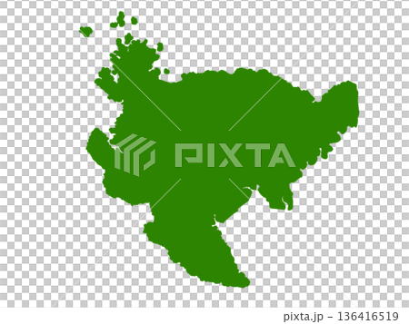 Map of Saga Prefecture (Green) Map of Saga Prefecture (Green) 136416519