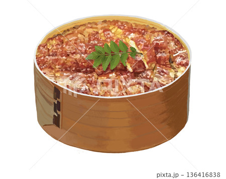 ひつまぶし(おひつ)山椒の葉付き ひつまぶし(おひつ)山椒の葉付き 136416838