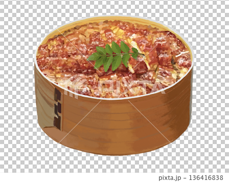 ひつまぶし(おひつ)山椒の葉付き ひつまぶし(おひつ)山椒の葉付き 136416838