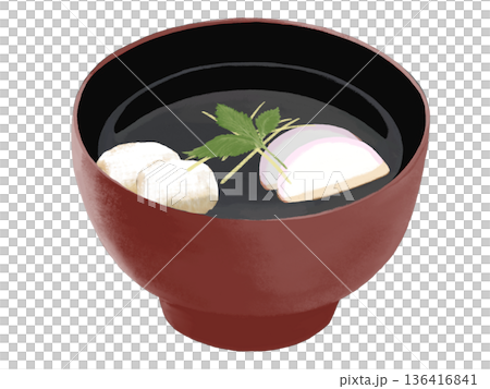 Clear soup (red bowl) 136416841