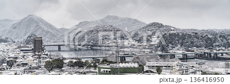 伊木山から見た木曽川の雪景色 伊木山から見た木曽川の雪景色 136416950