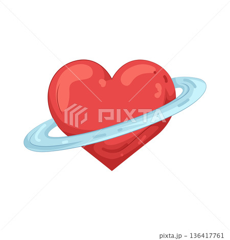 Illustration of heart orbit planet Illustration of heart orbit planet 136417761