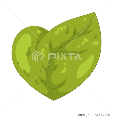 Illustration of heart-shaped leaf 136417770