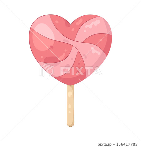 Illustration of heart-shaped lollipop Illustration of heart-shaped lollipop 136417785