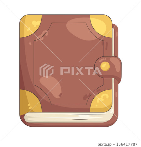 Illustration of vintage leather book 136417787
