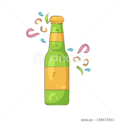 Illustration of champagne bottle 136417831