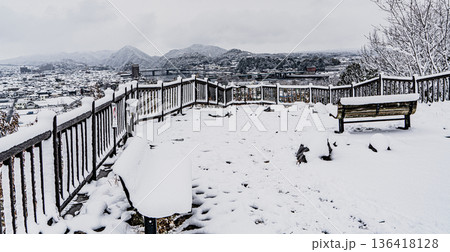 伊木山展望台の雪景色 伊木山展望台の雪景色 136418128