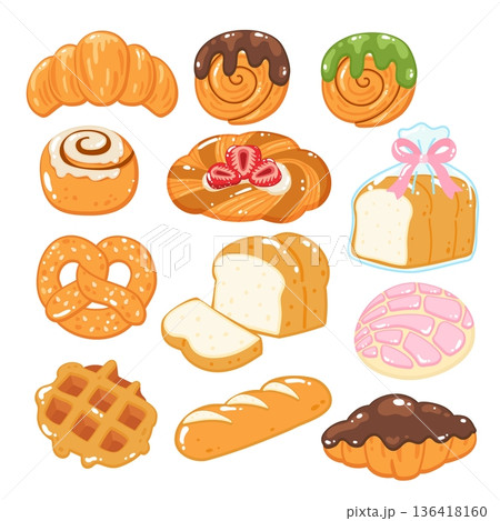 Cute bread variation clipart bakery shop bundle Cute bread variation clipart bakery shop bundle 136418160