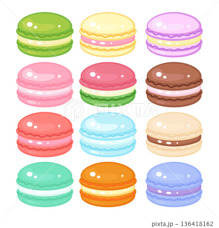 Cute colorful macarons sweet bakery clipart Cute colorful macarons sweet bakery clipart 136418162