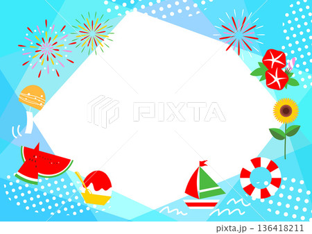 夏をイメージした爽やかな壁紙イラスト素材 136418211