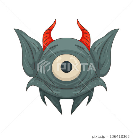 Illustration of cyclops monster head Illustration of cyclops monster head 136418363