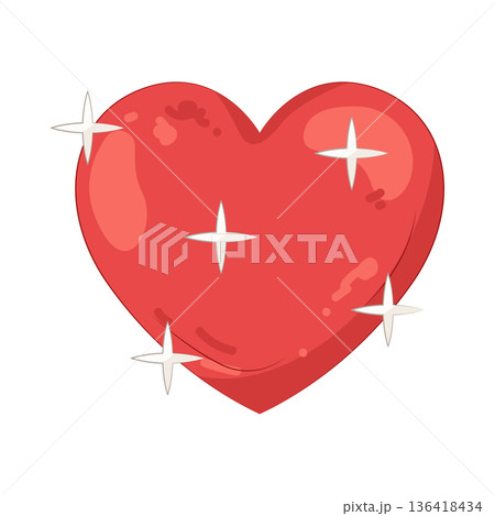 Illustration of sparkling heart 136418434
