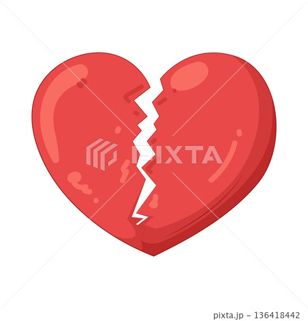 Illustration of broken heart  136418442