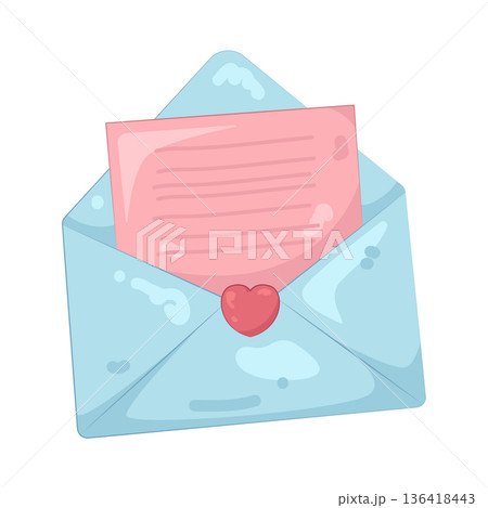 Illustration of love letter 136418443