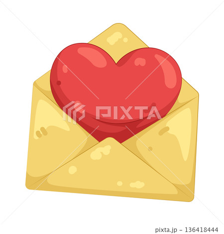 Illustration of love letter 136418444