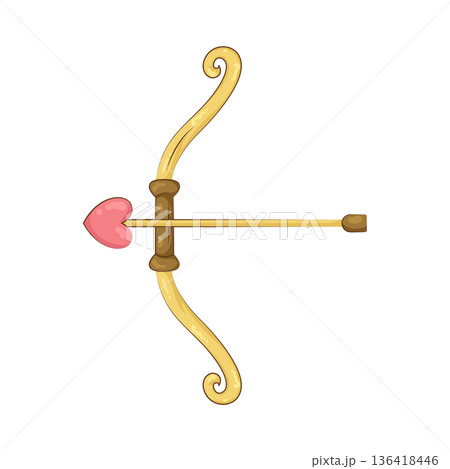Illustration of cupid bow and arrow 136418446