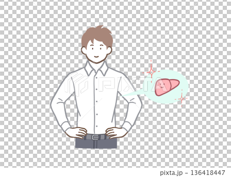 健康な肝臓の男性のイラスト素材 健康な肝臓の男性のイラスト素材 136418447