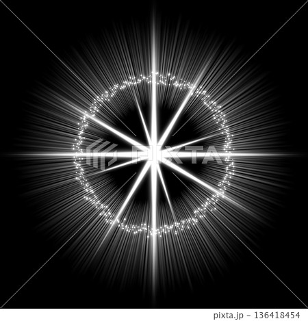 白い光の星と粒子の輝き 黒背景 白い光の星と粒子の輝き 黒背景 136418454