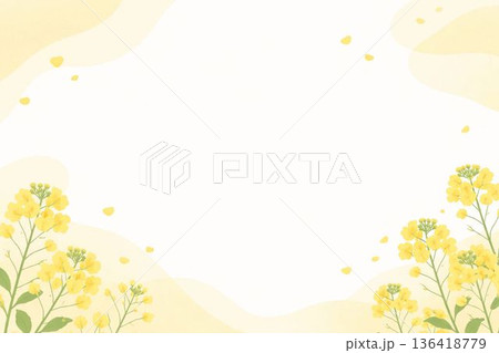 黄色い菜の花のフレーム 黄色い菜の花のフレーム 136418779