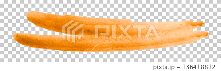 orange watercolor background. Artistic hand paint. Isolated on transparent background. 136418812