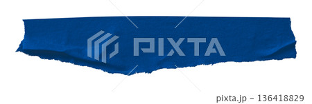 blue crumpled torn tape isolated on transparent background. blue crumpled torn tape isolated on transparent background. 136418829