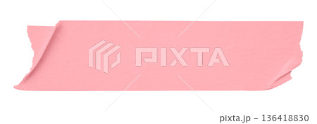pink crumpled torn tape isolated on transparent background. 136418830