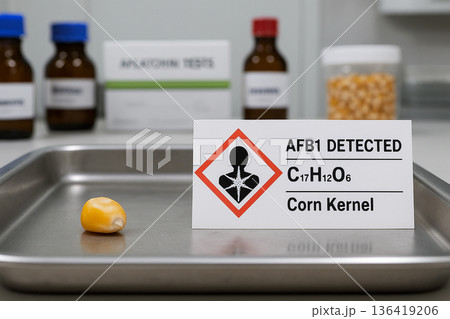 AFB1 Detected on a Single Corn Kernel A Mycotoxicology Laboratory Analysis for Food Toxicology Risk Assessment with a GHS08 Health Hazard Classification and Sample Identifier 136419206