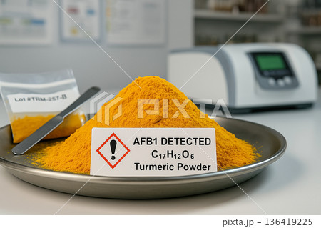 AFB1 Detected in Turmeric Powder a Food Toxicology Assessment of Mycotoxin Contamination Risk in a Spice Batch with a GHS Hazard Identifier and Laboratory Sample Analysis AFB1 Detected in Turmeric Powder a Food Toxicology Assessment of Mycotoxin Contamination Risk in a Spice Batch with a GHS Hazard Identifier and Laboratory Sample Analysis 136419225