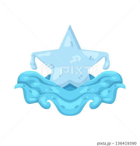 Illustration of star with blue waves Illustration of star with blue waves 136419390