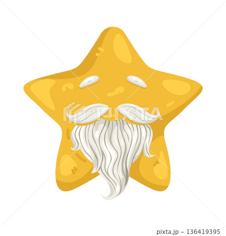 Illustration of mustached and bearded star Illustration of mustached and bearded star 136419395
