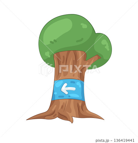 Illustration of tree with an arrow sign Illustration of tree with an arrow sign 136419441