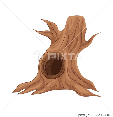 Illustration of hollow tree stump Illustration of hollow tree stump 136419446