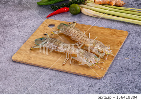 Raw mantis shrimps for cooking Raw mantis shrimps for cooking 136419804