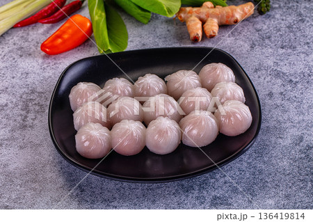 Steamed stuffed dim sum with prawn Steamed stuffed dim sum with prawn 136419814